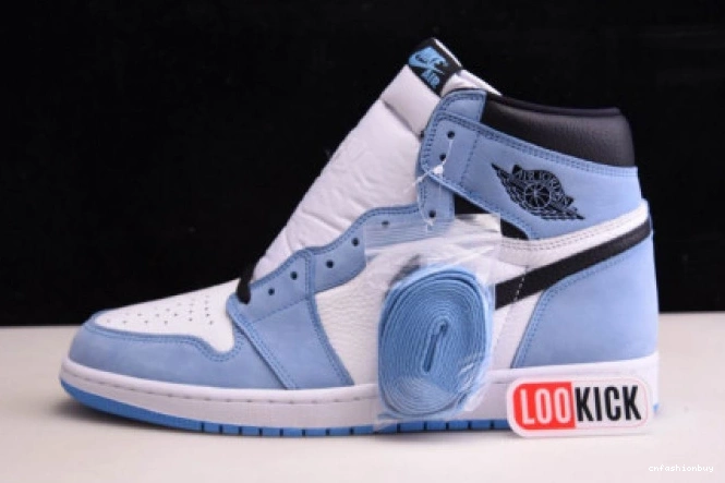 HIGH JORDAN BLACK WHITE 1 UNIVERSITY RETRO AIR 555088-134 BLUE 0715